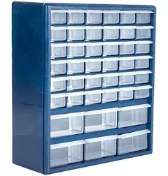 Plastic Storage Drawers – 42 Compartment Organizer – Desktop or Wall Mount Container for Hardware, Parts, Crafts, Beads, or Tools by Stalwart, 10 Targets