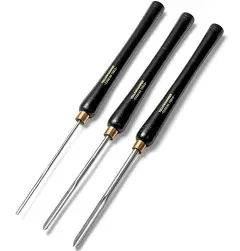 Turning Tools Essentials 3 Piece Bowl Gouge Set Includes 1/4 Flute, 3/8 Flute, a