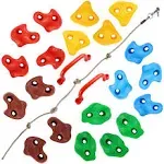 20 PCS Rock Climbing Holds for Kids, Rock Wall Holds with 9.8 Ft Climbing Rope a