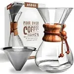 AGOGO Pour Over Coffeemaker Set Classic Series with Filter 6 Cups