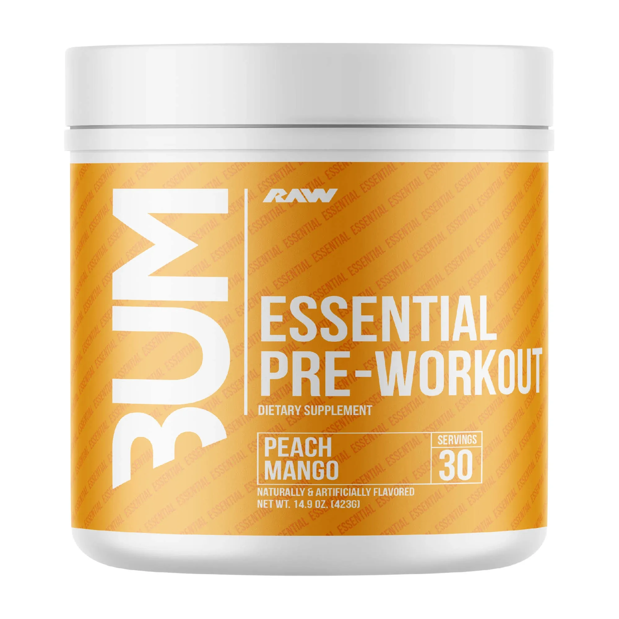 RAW Essential Pre Workout Powder, Peach - Mango (14.9 oz)