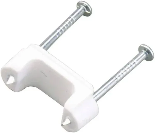 Gardner Bender PS-225J Plastic Staple, ½ Inch., Secures Romex, UF & (NM) Non-Metalic Cable, Polyethylene - UV Resistant, Splinter Free, Application: 14/2, 12/2, 10/2 (NM) Cable, 225 Pk., White