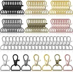 Swivel Clasp Hooks, Anezus 80Pcs Key Chain Clip Hooks, D Ring Clip Lanyard Hardware for Keychain Making, Lanyard Making, Purse Hardware, DIY Craft (1” Inside Width)