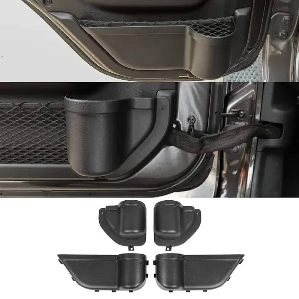 Front &amp; Rear Door Organizer Tray For 18-23 Jeep Wrangler JL Unlimited Gladiator