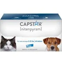 CAPSTAR Blue FAST ACTING for Dogs Cats 2-25 lbs. (60 Tabs)