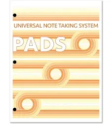 BookFactory Universal Note Taking System (Cornell Notes) / 3 NoteTaking Pads - 3 Pads, 50 Pages, 8 1/2" x 11" - Notepad (PAD-052-7C(UnivNote))