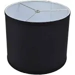 12 in. Top Diameter x 10 in. H x 12 in. Bottom Diameter Linen Black Drum Lamp Shade