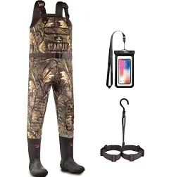 DRYCODE Chest Waders for Men, Neoprene Fishing Waders with 600G Boots, Waterproof Insulated Camo Duck Hunting Waders