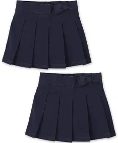 The Children's Place baby girls Uniform Bow Pleated Skort 2 Pack