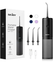 SEJOY Water Flosser  3 Jet Tips Electric Oral Irrigator Teeth Cleaner Cordless