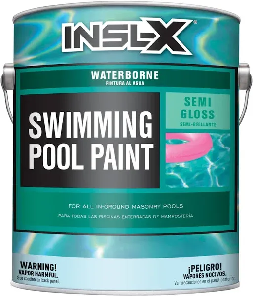 Insl-X Swimming Pool Paint Indoor, Outdoor Semi Gloss White 1 Gl