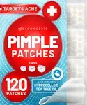 KEYCONCEPTS Pimple Patches (120 ct) Hydrocolloid Acne Patches w/ Tea Tree Oil