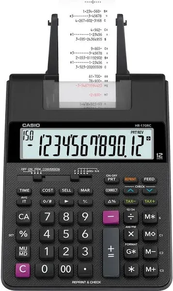 Casio HR-170RC Mini Desktop Printing Calculator