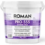 Roman Extreme Tack Wallpaper Adhesive Paste, Permanent Bond, Durable, Low Moisture, Easy Application, Tan, (1 Gallon - 160 sq. ft.)