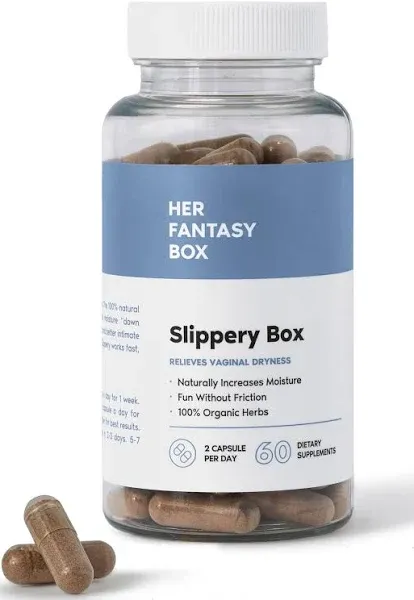 Slippery Box Feminine Care for Vaginal Health - 60 Fast-Acting Capsules for Women's Wellness, pH Balance, and Intimate Support