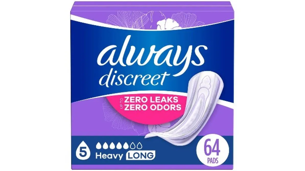 Always Discreet Heavy Long Incontinence Pads 64 ct