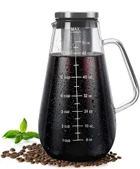 Cold Brew Coffee Maker with Airtight Lid and Glass Carafe