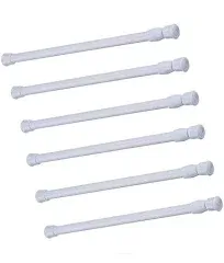 Refrigerator Bar RV Cupboard Cabinet Spring Tension Rod Extendable White 6pcs