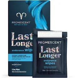 Promescent Delay Wipes Sexual Enhancer for Men to Last Longer in Bed, Extended Climax Control with Benzocaine for Male Genital Desensitizing - Increase Duration, Performance, and Stamina, 5 Count