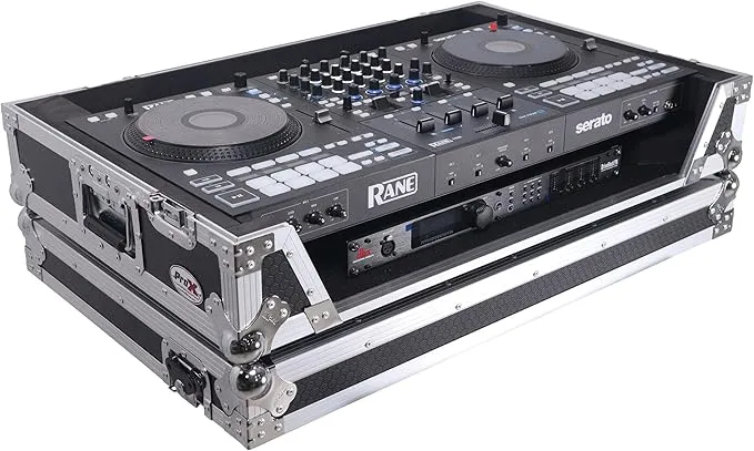 ProX XS-RANEFOUR W ATA Flight Style Road Case For RANE Four DJ Controller with 1U Rack Space and Wheels