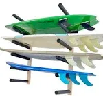 Surfboard, Wakeboard, Kiteboard Wall Rack Mount - Holds 4 Boards