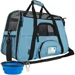 PetAmi Premium Airline Approved Soft Sided Pet Carrier, Small, Light Blue