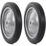 (2- Pack) Run-Flat Solid Rubber Replacement Tire 8" x 2'' with a 5/8" axle for Hand Trucks, Wheelbarrows, Dollies, Trolleys and More – Run Flat with 500 lbs Max Loads