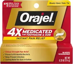 Orajel 4X Cream Toothache Gum Severe Pain