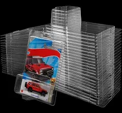 Hlimior 24 Pcs Clear Protector Cases Model Car Clamshell Display 