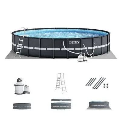 Intex - 14' x 42" Ultra XTR Frame Above Ground Swimming Pool Set w/ Pump