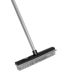 Adjustable Rubber Broom - Pet Hair &amp; Dirt Squeegee for Floors &amp; Carpets