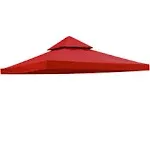 "10'x10' Gazebo Top Replacement for 2 Tier Outdoor Canopy Cover Patio Garden Yard Red Y00210T02"