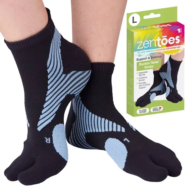 ZenToes Bunion Corrector and Bunion Relief Sleeve with Gel Bunion Pads - 1 Pair - Size Small