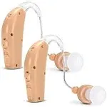 NEW Set of 2 MSA Beige Re-Charge 30X Sound Amplifier Hearing Aids 20+ hours