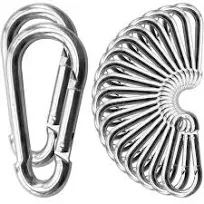 50Pack Heavy Duty Carabiners M8 5/16" Spring Snap 3Inch Zinc-Galvanized Steel Carabiner Clips Chain Quick Links Safety Connector for Hammock Swing