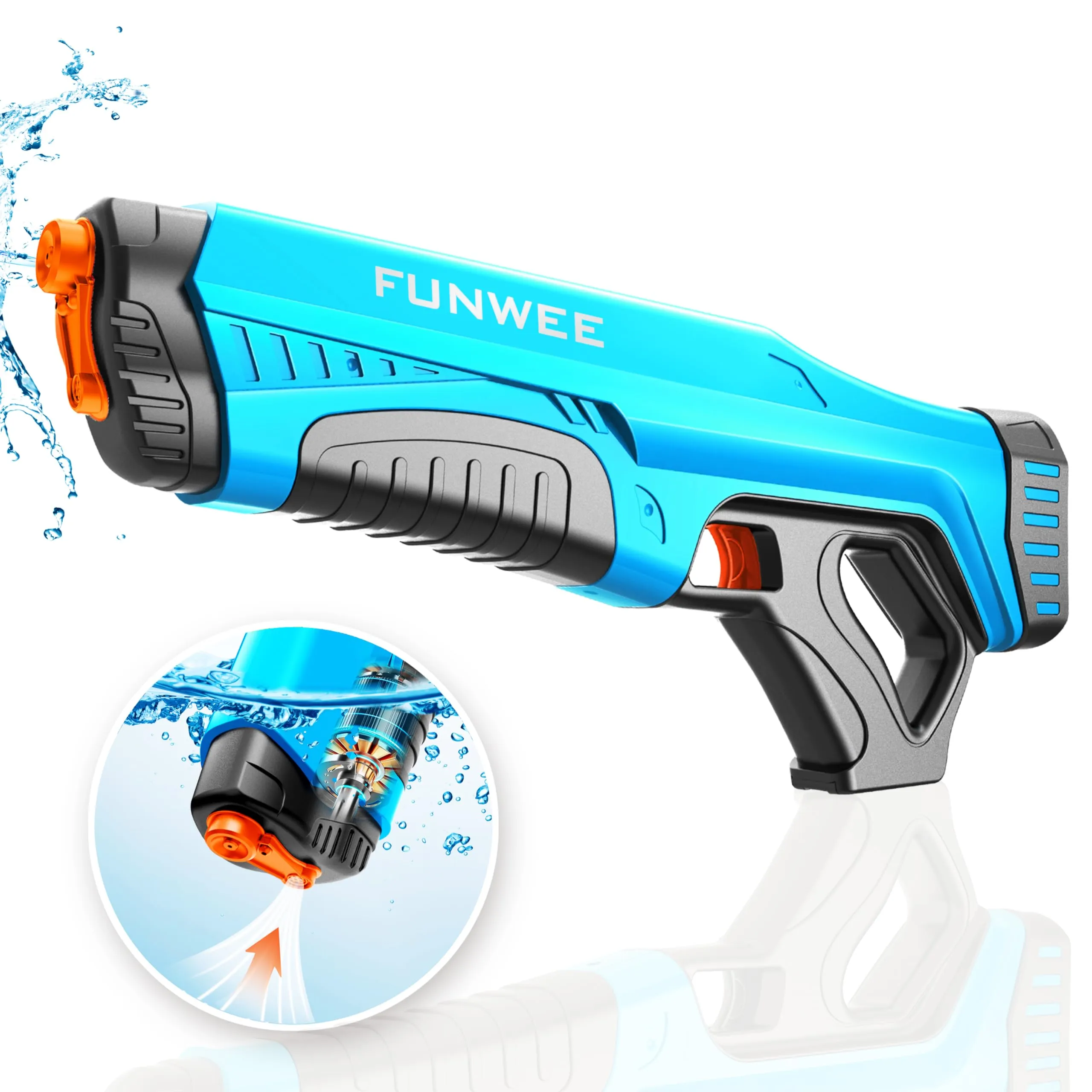 Funwee Electric Water Guns for Adults & Kids Automatic Reload Shooting Over 250 Blasts Blaster Squirt Up to 32 Ft Long