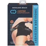 Copper Compression Flexible Recovery Shoulder Brace, One size, Black