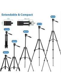 PHOPIK Phone Tripod Stand : Selfie Stick Extendable Camera & Cell Phone Tripod Stand for iPhone & Android Phone, Heavy Duty Aluminum, Lightweight