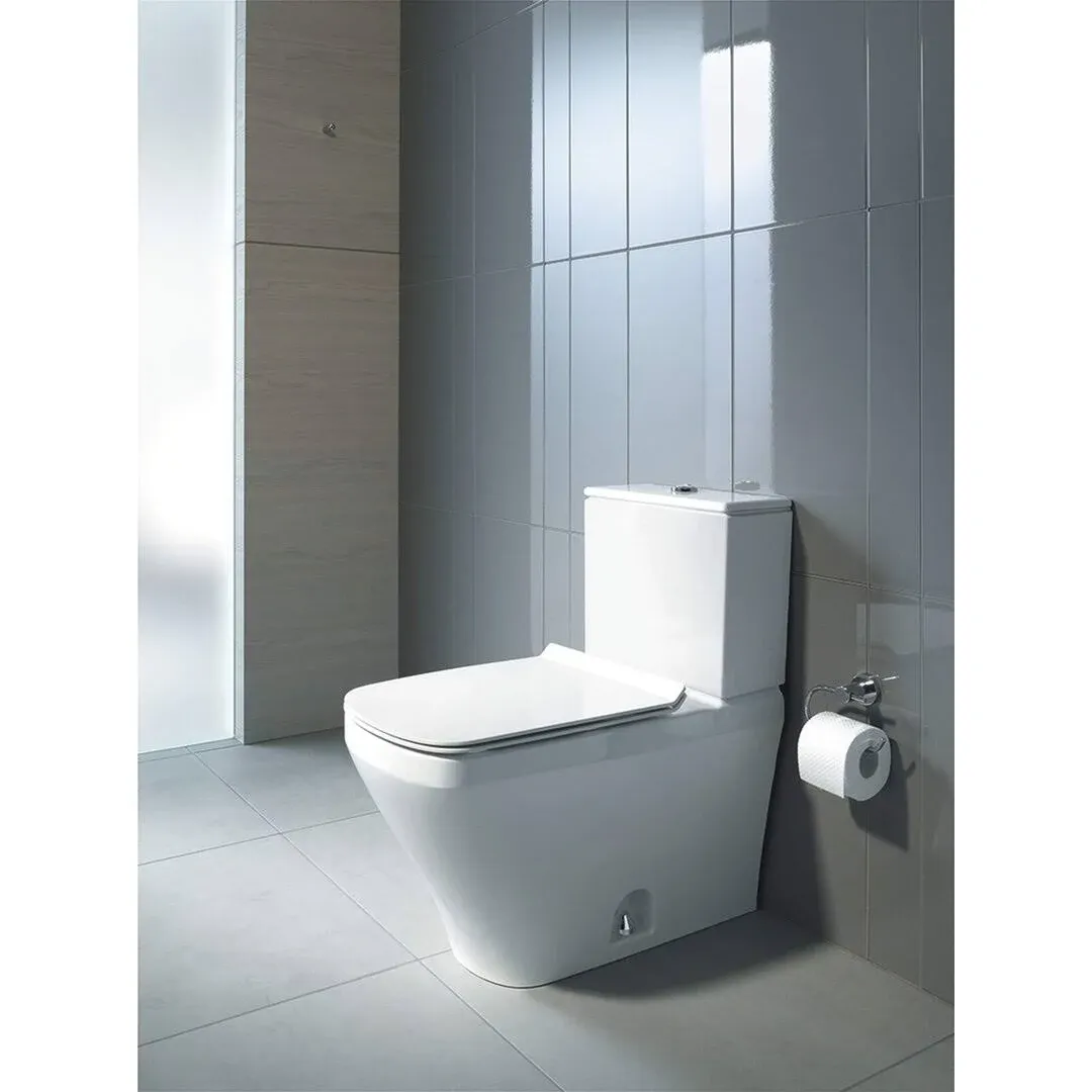 Duravit 2160010085; DuraStyle; Two-Piece toilet, 12" rough-in, single flush, 14 5 / 8" x 27 1 / 2"; in White; ;