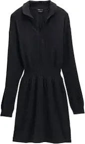 NEW prAna Milani V-Neck Dress Medium Knit Sweater Black $120 Long sleeve H12