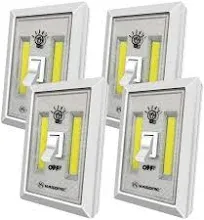 LED Night Light, Kasonic 200 Lumen Cordless COB LED Light Switch, Under Cabinet,