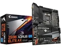 GIGABYTE Z590 AORUS ELITE AX (LGA 1200/ Intel Z590 ATX/ Triple M.2/ PCIe 4.0/ USB 3.2 Gen2X2 Type-C/ Intel WIFI 6/ 2.5GbE LAN/ Gaming Motherboard)