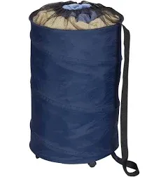 Rolling Pop-Up Laundry Hamper, Blue