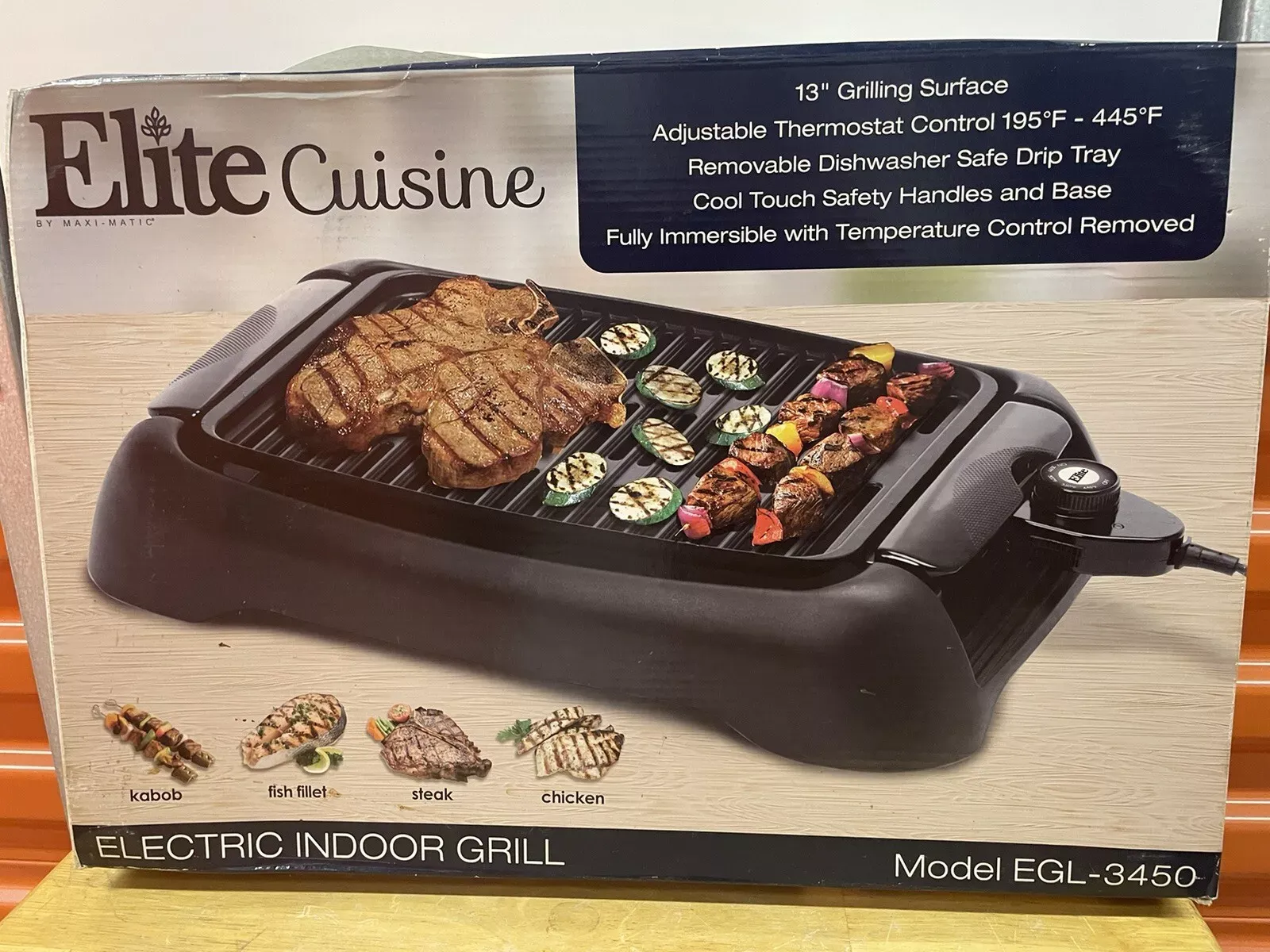 Elite Cuisine EGL-3450 Smokeless Electric Tabletop Grill Nonstick