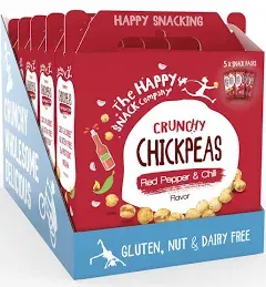 The Happy Snack Company Crunchy Chickpeas Lime & Cracked Pepper 24 x 1 oz. 5g Plant Based Protein & 120 Cals. Gluten,Nut & Dairy Free, Non-GMO and Vegan.