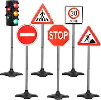 Traffic Light Toys for Kids with 5 Street Signs