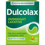 Dulcolax Laxative, 5 mg, Overnight Relief, Tablets - 25 tablets