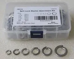 304 Stainless Steel SAE Flat Washer Assortment Kit 2# 4# 6# 8# 10# 12# 1/4" 5/16" 3/8" 1/2",10Sizes/440PCS