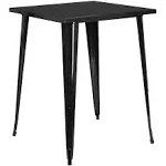 Flash Furniture CH-51040-40-BK-GG 31.5&amp;amp;quot; Square Black Metal Indoor/Outdoor Bar Height Table