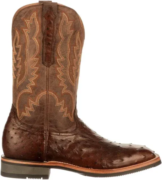 Lucchese Men's Rowdy Exotic Full-Quill Ostrich Western Boots - Square